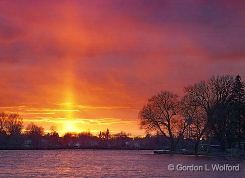 Sunset Solar Pillar_DSCF04204.jpg - Photographed along the Rideau Canal Waterway at Smiths Falls, Ontario, Canada.